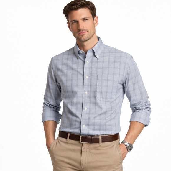 Brooks Brothers Other - Brooks Brothers Milano Fit Plaid Dress Shirt Blue Gray Quiet Luxury Ivy 16 34
